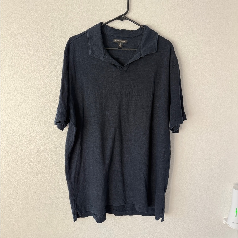 Banana Republic XL Linen Shirt - Navy Blue